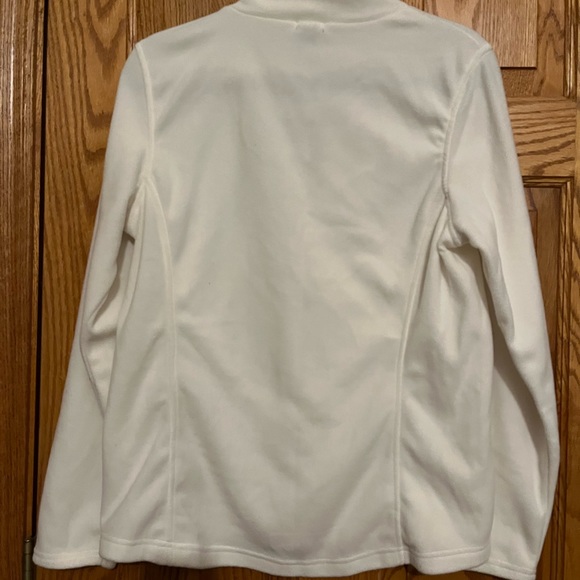 Ladies Lands End Medium Ivory fleece - Picture 2 of 4